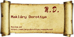 Makláry Dorottya névjegykártya